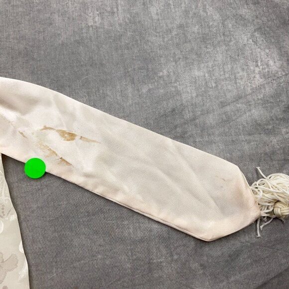 Victoria's Secret Robe Women Small Ivory Tasseled Belt Floral Damask Long Flaw‎ - Picture 5 of 14